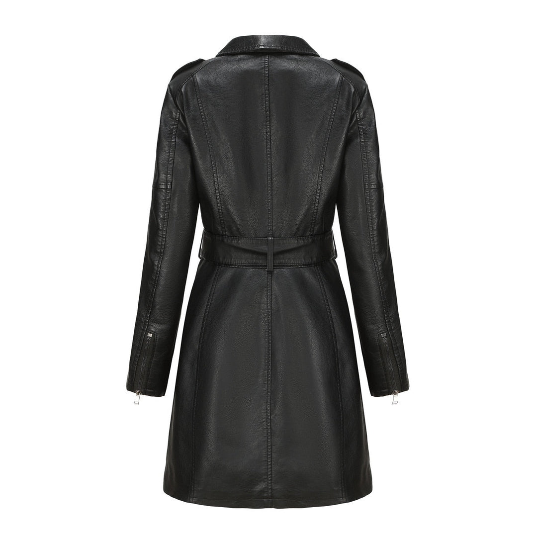 Stilla | Lang Damefrakke Læder Med Bælte