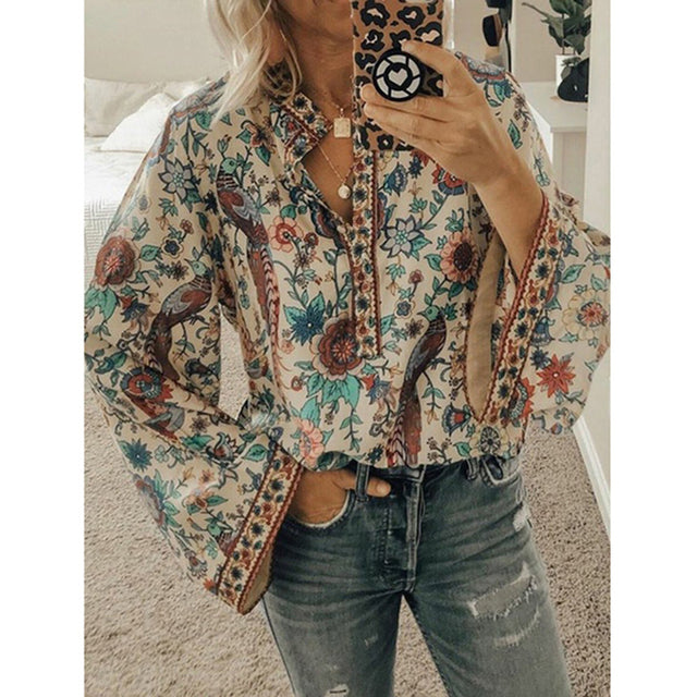 Stilla | Bluse Boho Bluse Med Flagermusærmer