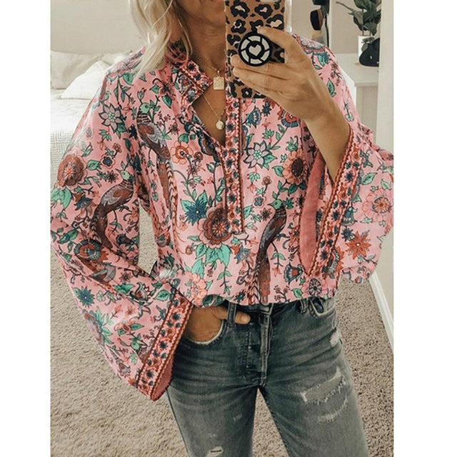Stilla | Bluse Boho Bluse Med Flagermusærmer