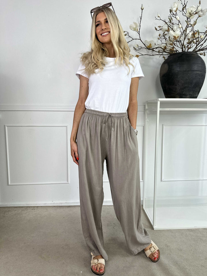 Stilla | Bred Linned Viskose Bukser