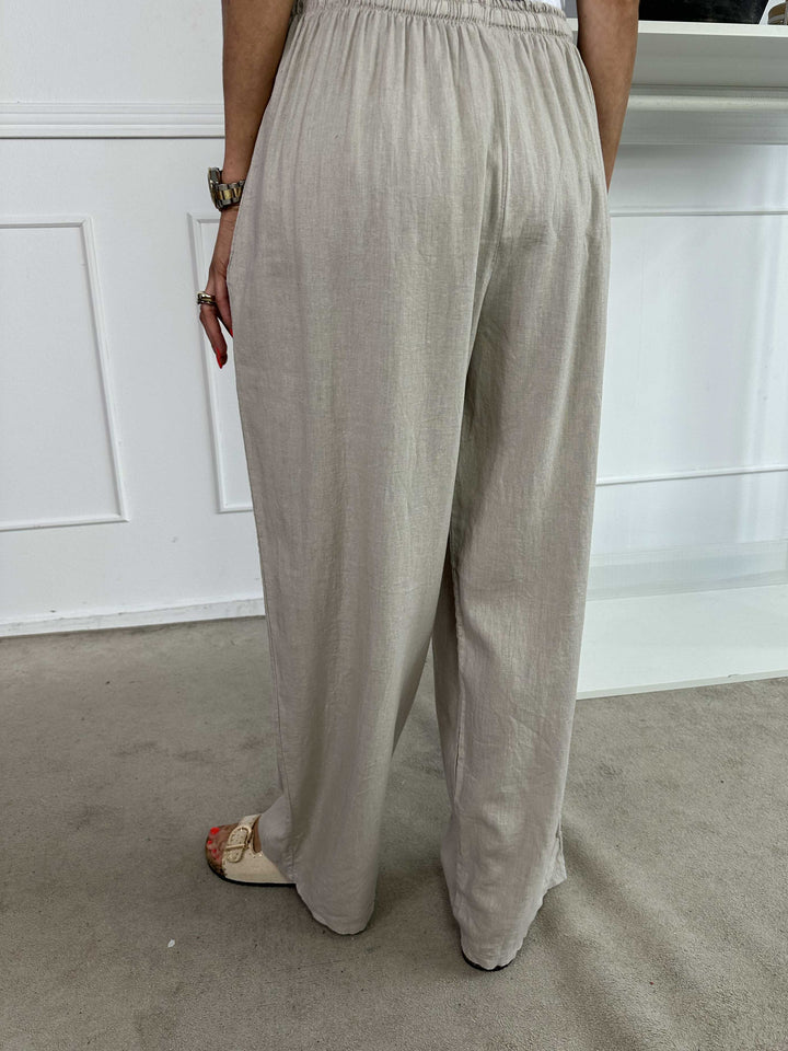 Stilla | Bred Linned Viskose Bukser