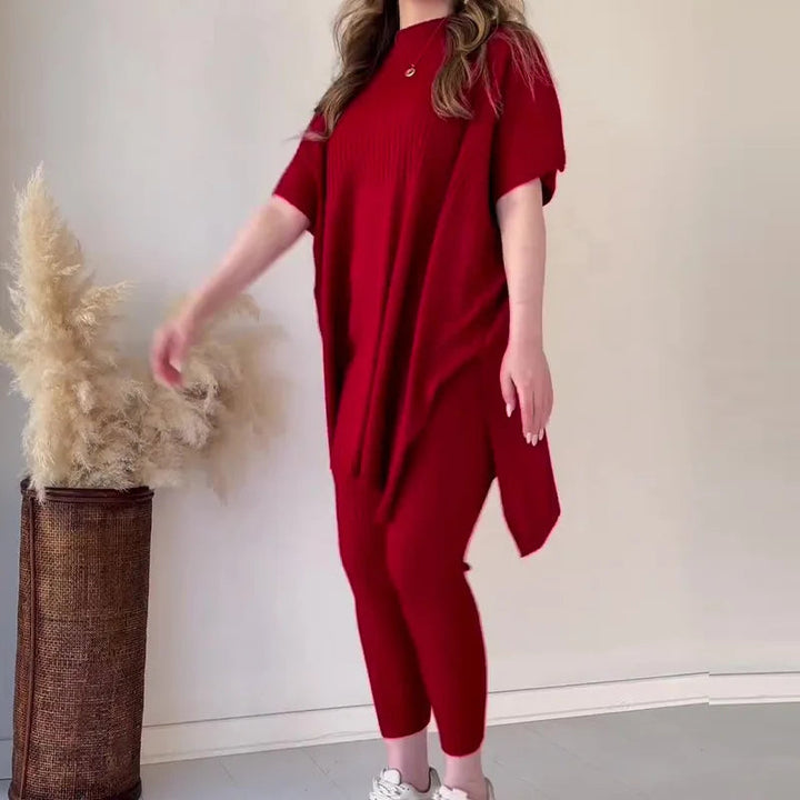 Stilla | Ensemble Natalia Med En Løs Pullover Og Strikket Leggings