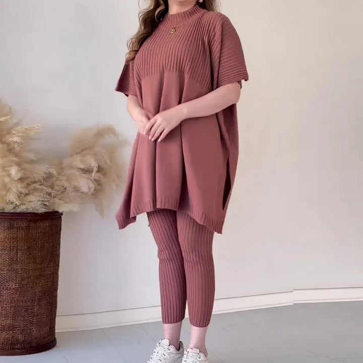 Stilla | Ensemble Natalia Med En Løs Pullover Og Strikket Leggings