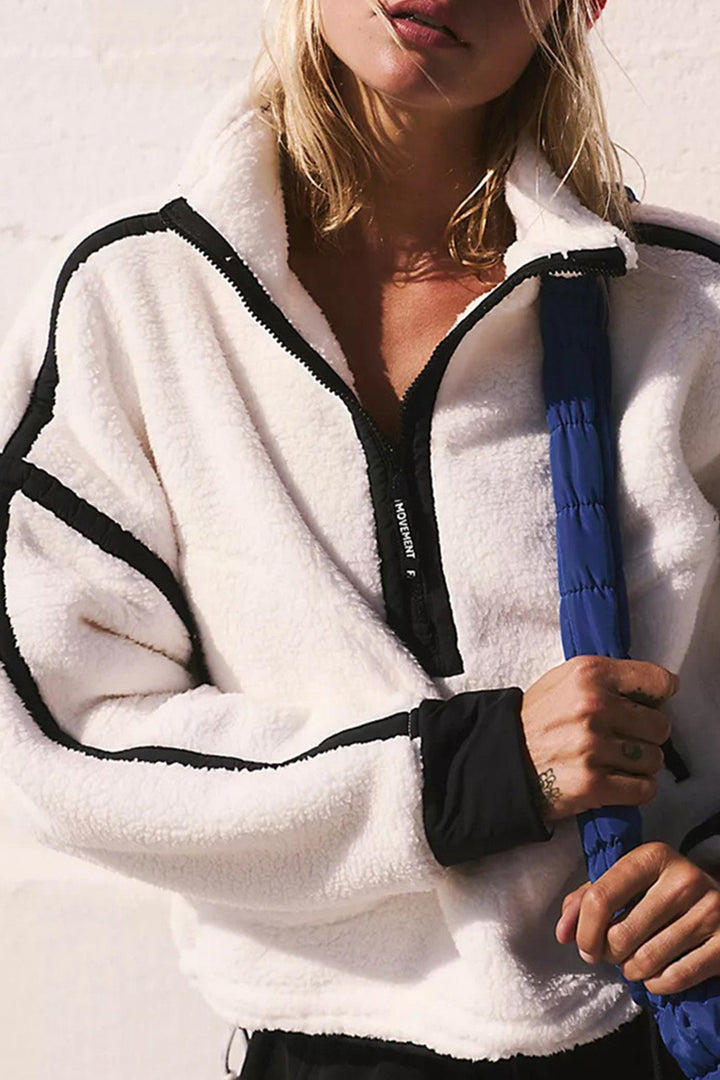Stilla | Sweatshirt med ståkrave og kontrastfyldt lynlås