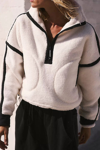 Stilla | Sweatshirt med ståkrave og kontrastfyldt lynlås