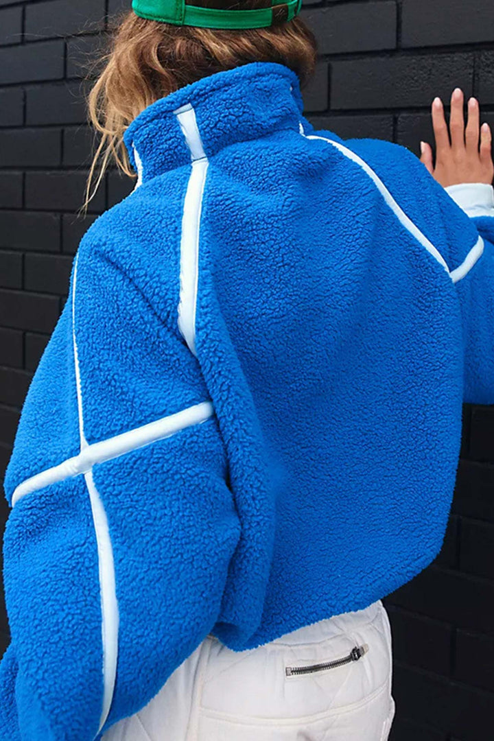Stilla | Sweatshirt med ståkrave og kontrastfyldt lynlås