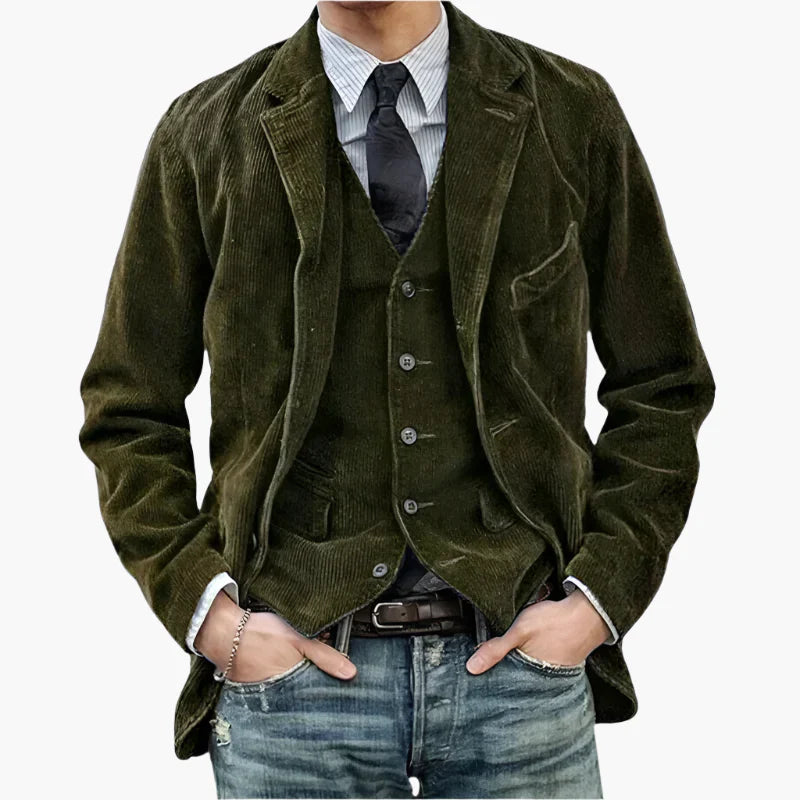 Stilla | Cord Jakke Vintage Business Casual - Stilfuld Efterår Vinter Jakke