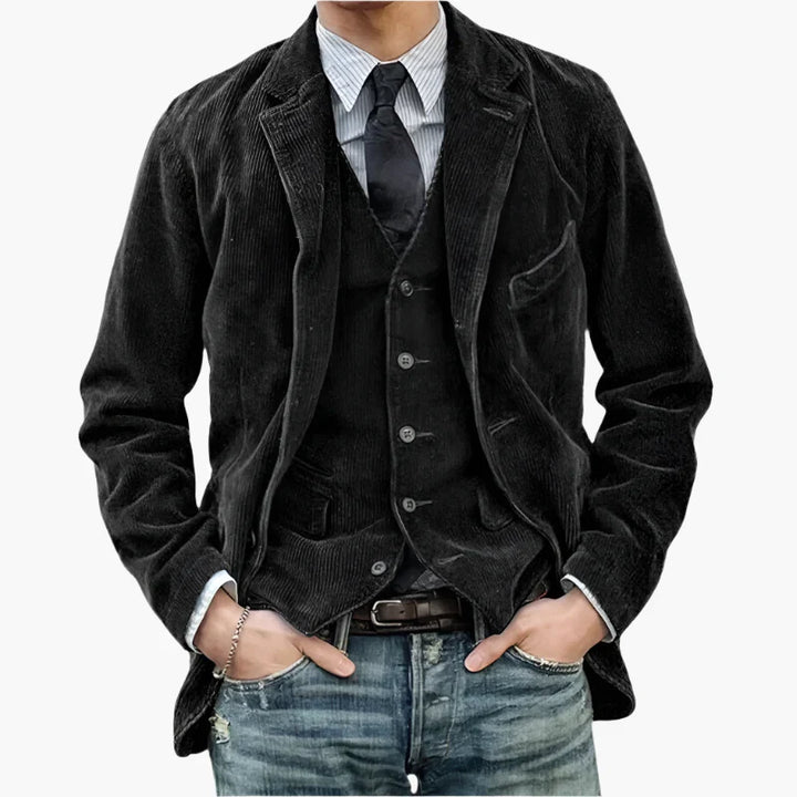 Stilla | Cord Jakke Vintage Business Casual - Stilfuld Efterår Vinter Jakke