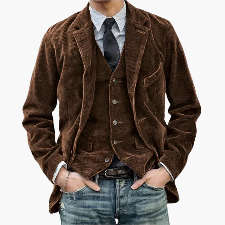 Stilla | Cord Jakke Vintage Business Casual - Stilfuld Efterår Vinter Jakke