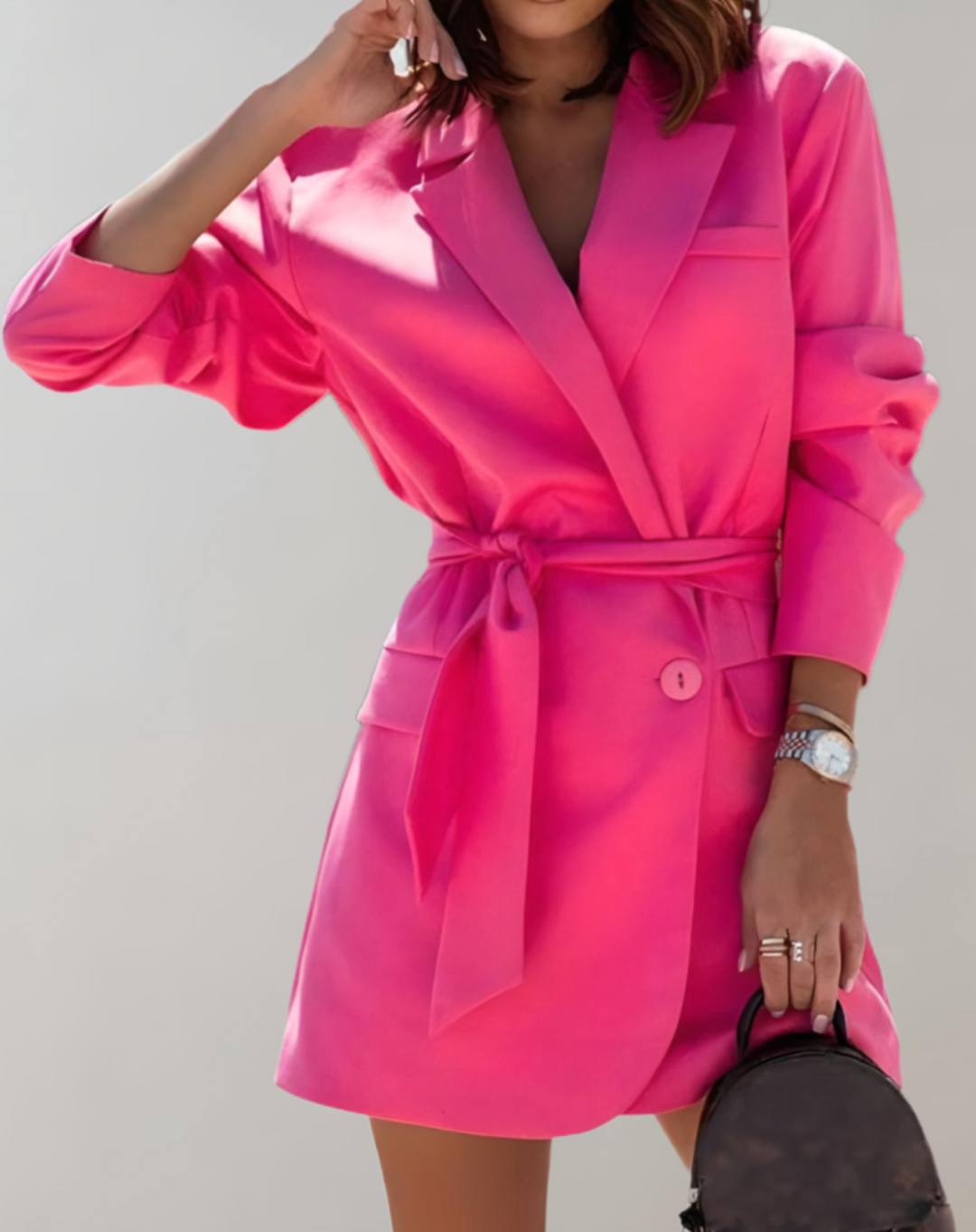 Stilla | Elegant og Plus Size Blazer Med Bælte, Fås i Forskellige Farver