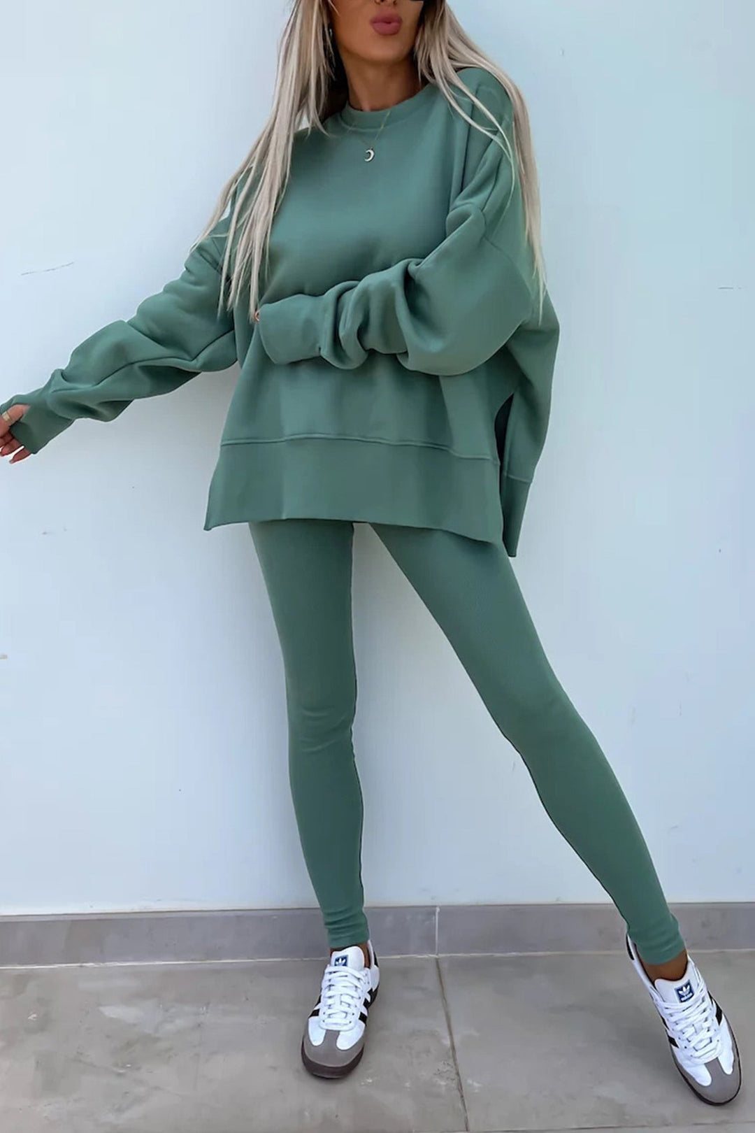 Stilla | Kostumer Leggings Sweatshirt Med Rund Halsudskæring