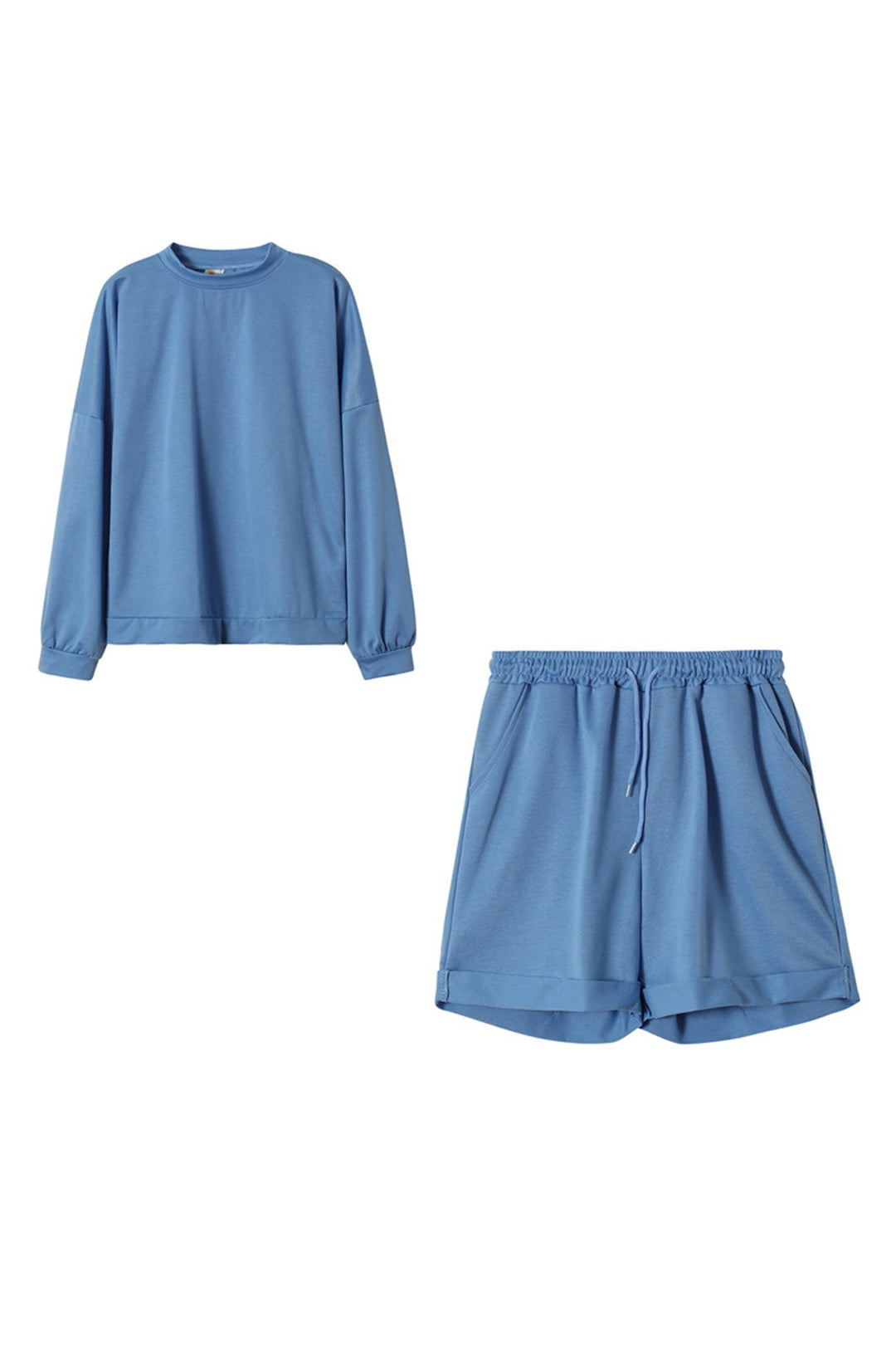 Stilla | Sæt af rundhals svedjakke og shorts