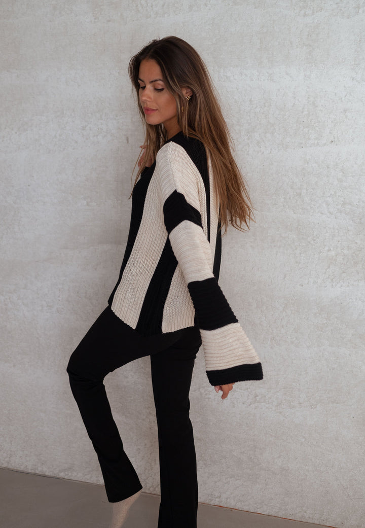 Stilla | Stribet Damen Strikpullover