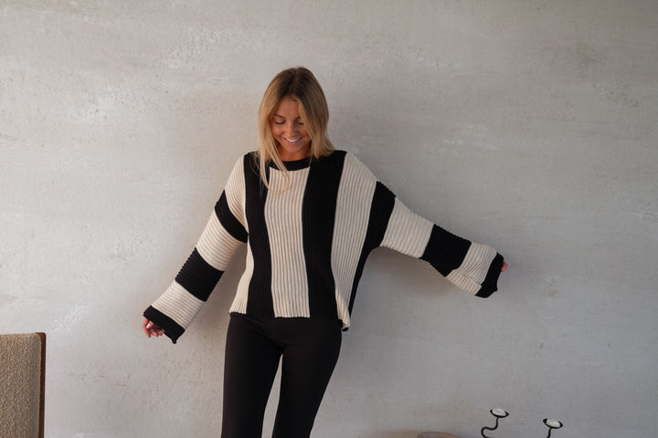 Stilla | Stribet Damen Strikpullover