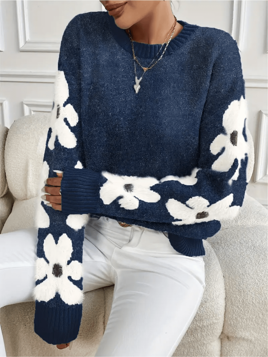 Stilla | Behagelig sweatshirt med blomstermønster
