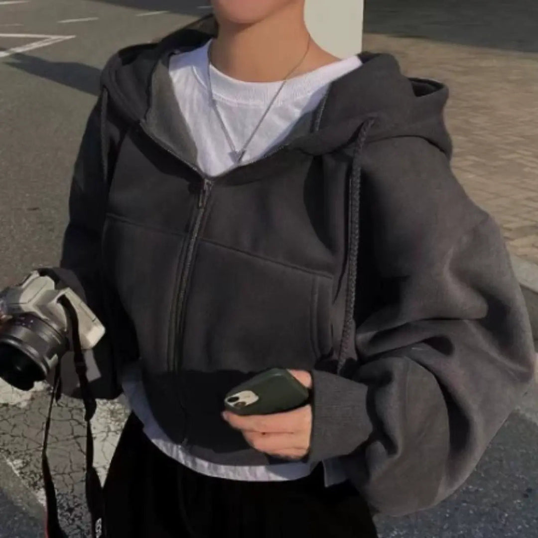Stilla | Hoodie med Lynlås
