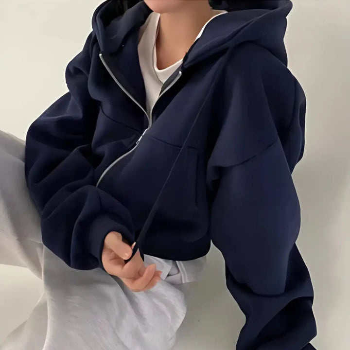 Stilla | Hoodie med Lynlås