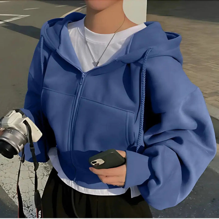 Stilla | Hoodie med Lynlås