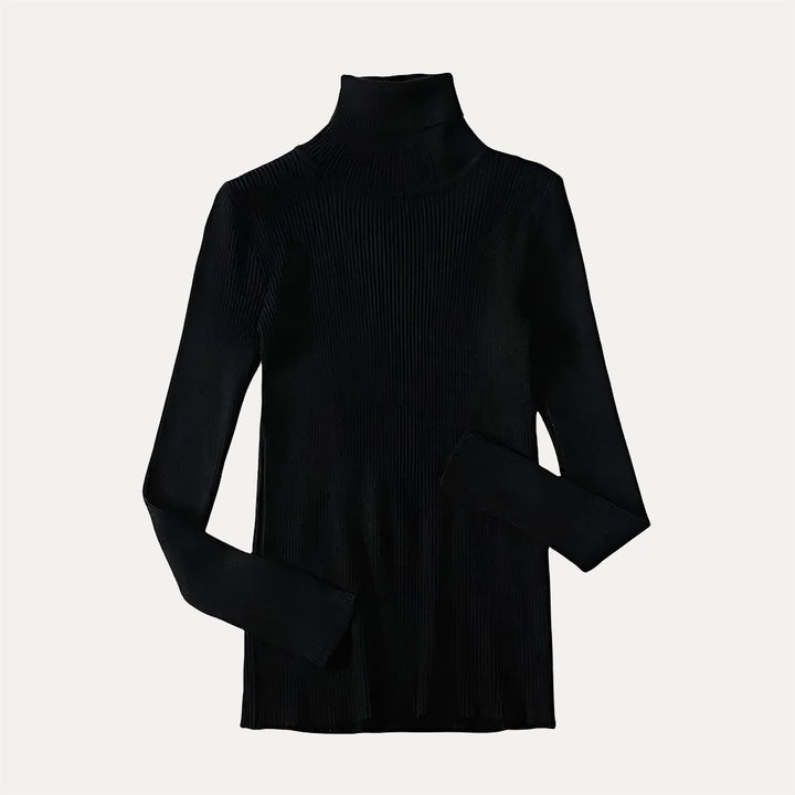 Stilla | Rullekravepullover med Ribstruktur