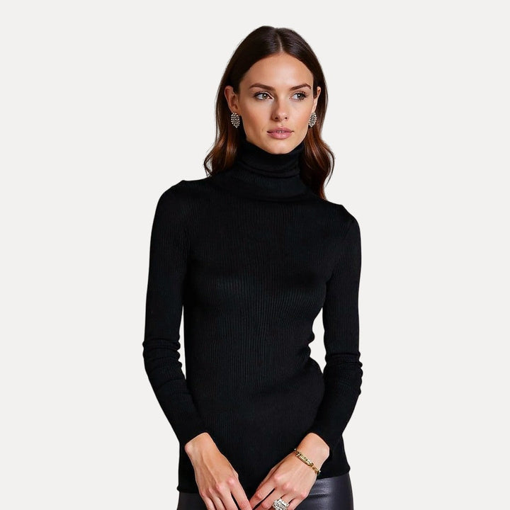 Stilla | Rullekravepullover med Ribstruktur