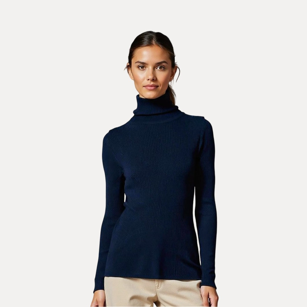Stilla | Rullekravepullover med Ribstruktur