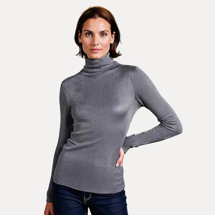 Stilla | Rullekravepullover med Ribstruktur