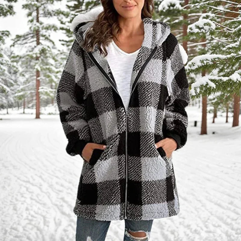 Stilla | Jakke Vinter Patchwork - Lang Stilla | Jakke med Hætte