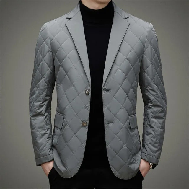 Stilla | Herre Steppjakke - Blazer-stil med reverskrave