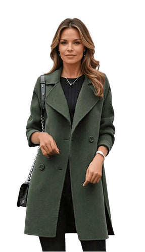 Stilla | Klassisk Sort Trenchcoat til Kvinder Stilfuld Vinter Elegance
