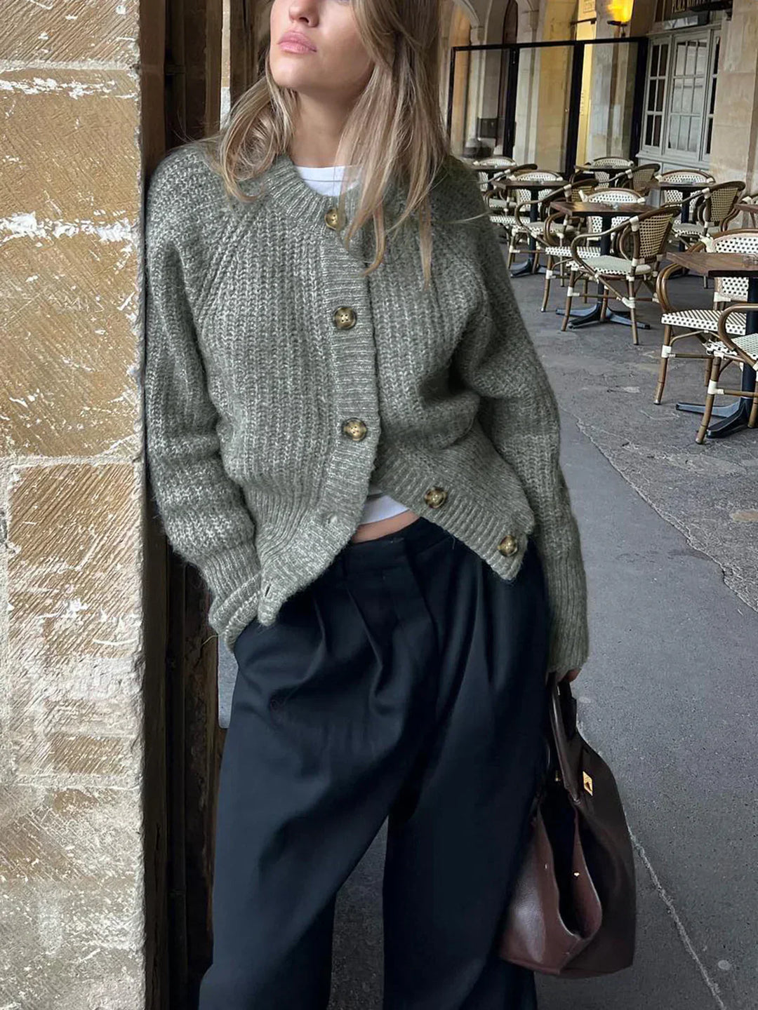 Stilla | Dame Cardigan med knapdetaljer