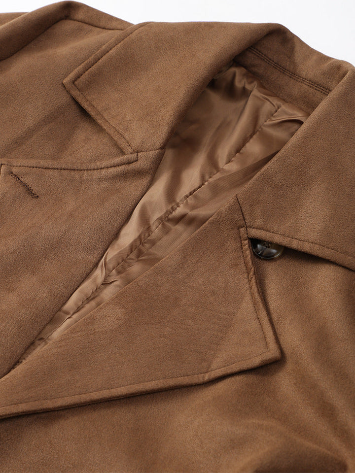 Stilla | Elegant Suede Frakke Med Bælte