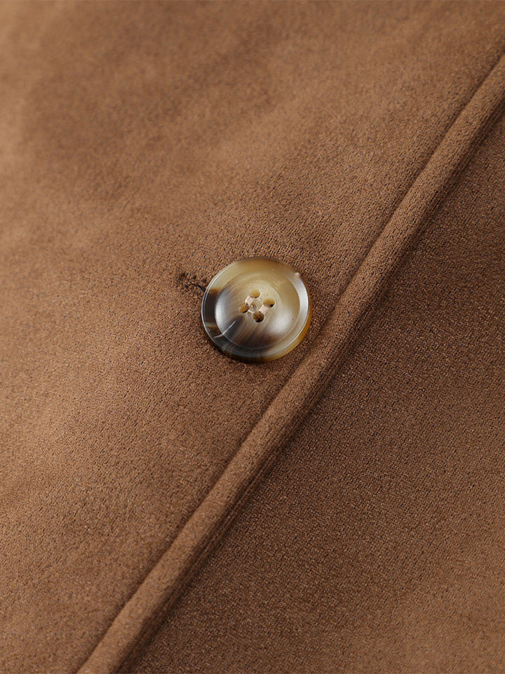 Stilla | Elegant Suede Frakke Med Bælte