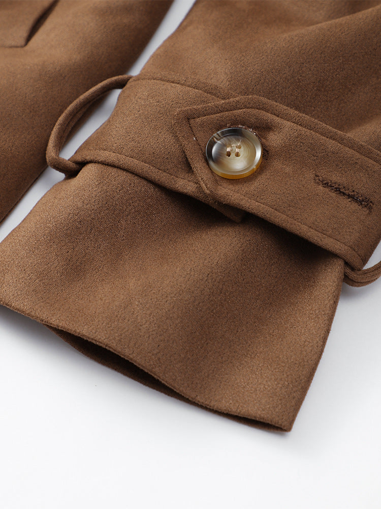 Stilla | Elegant Suede Frakke Med Bælte