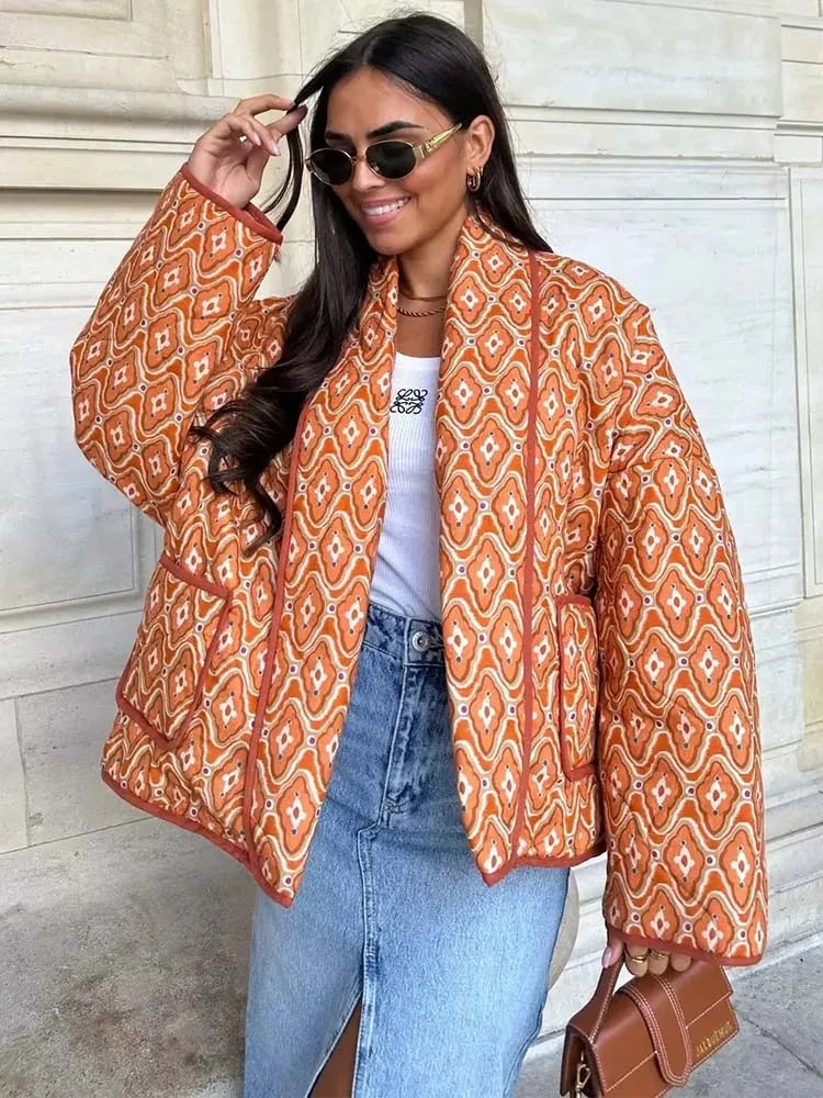 Stilla | Åben Quiltet Jakke I Boho Stil