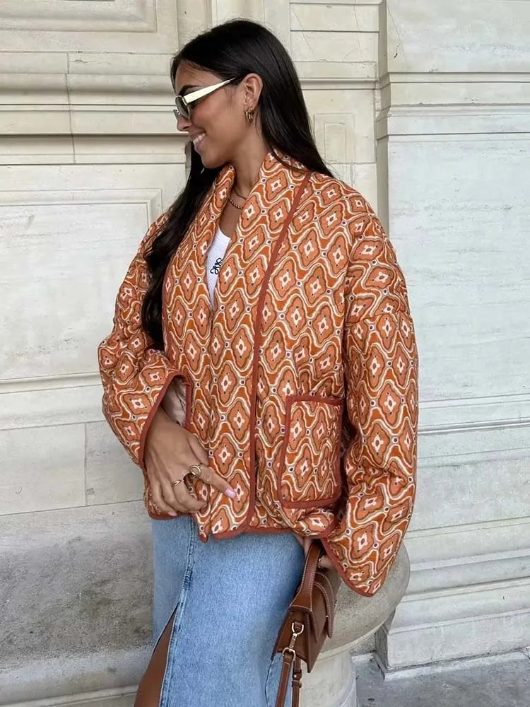 Stilla | Åben Quiltet Jakke I Boho Stil