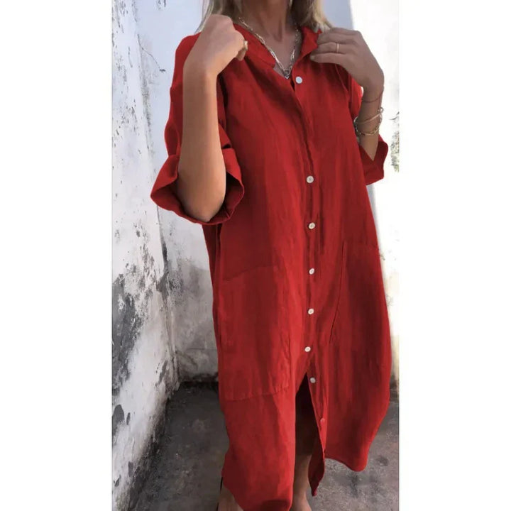 Stilla | Casual Skjorte-stil Maxi Kjole