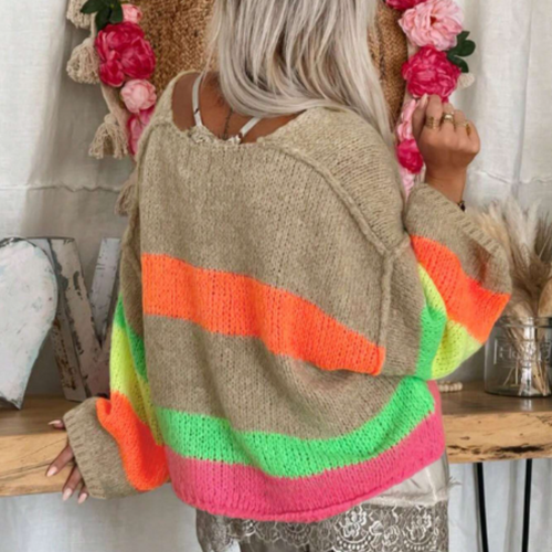 Stilla | Strikpullover i fluorescerende strik Peace