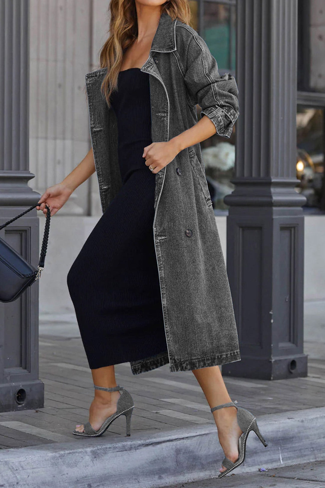 Stilla | Variabel Jeans Trenchcoat Med Stropper