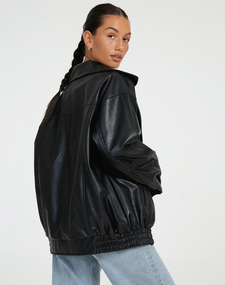 Stilla | Størrelse Pu Jakke Trendy Streetwear