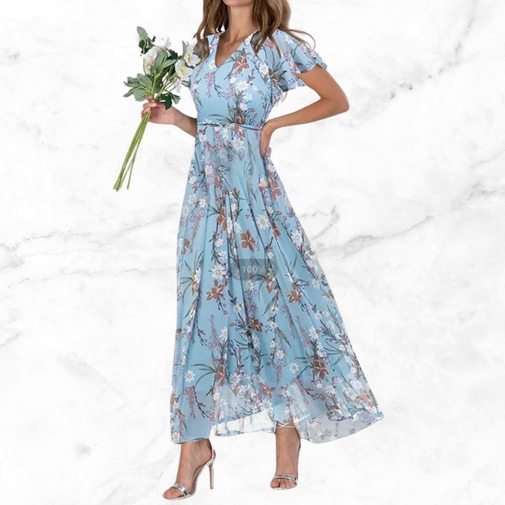 Stilla | Blomsterprintet Kjole med Let Fald