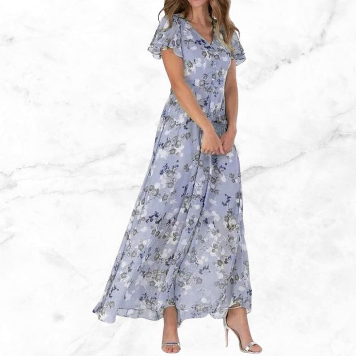 Stilla | Blomsterprintet Kjole med Let Fald