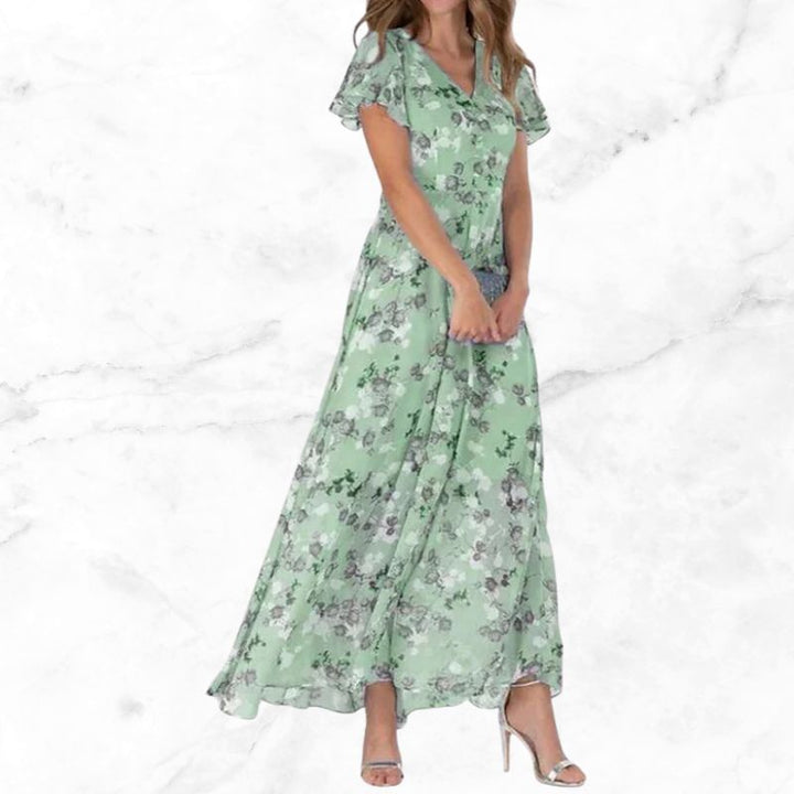Stilla | Blomsterprintet Kjole med Let Fald