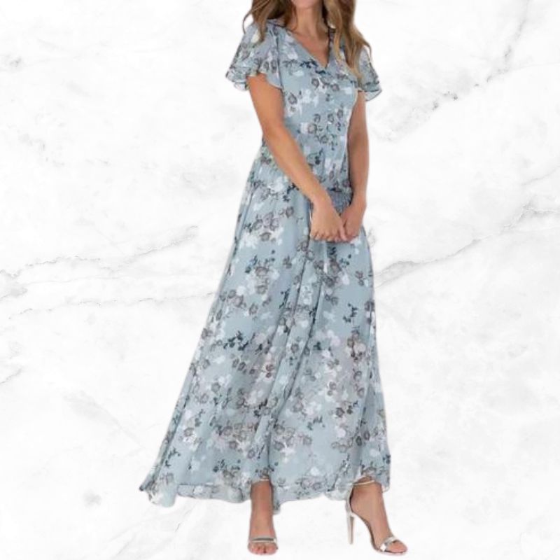 Stilla | Blomsterprintet Kjole med Let Fald