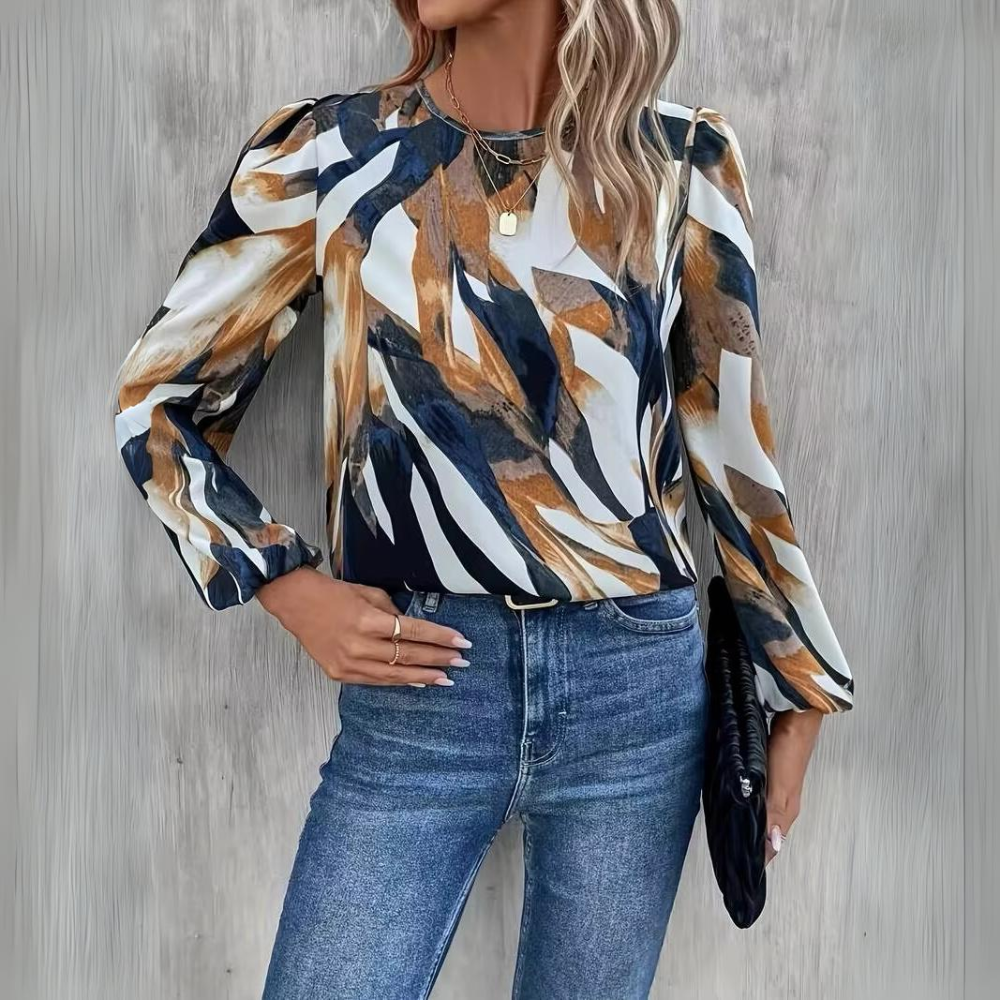Stilla | Casual Bluse Med Lange Lanternærmer