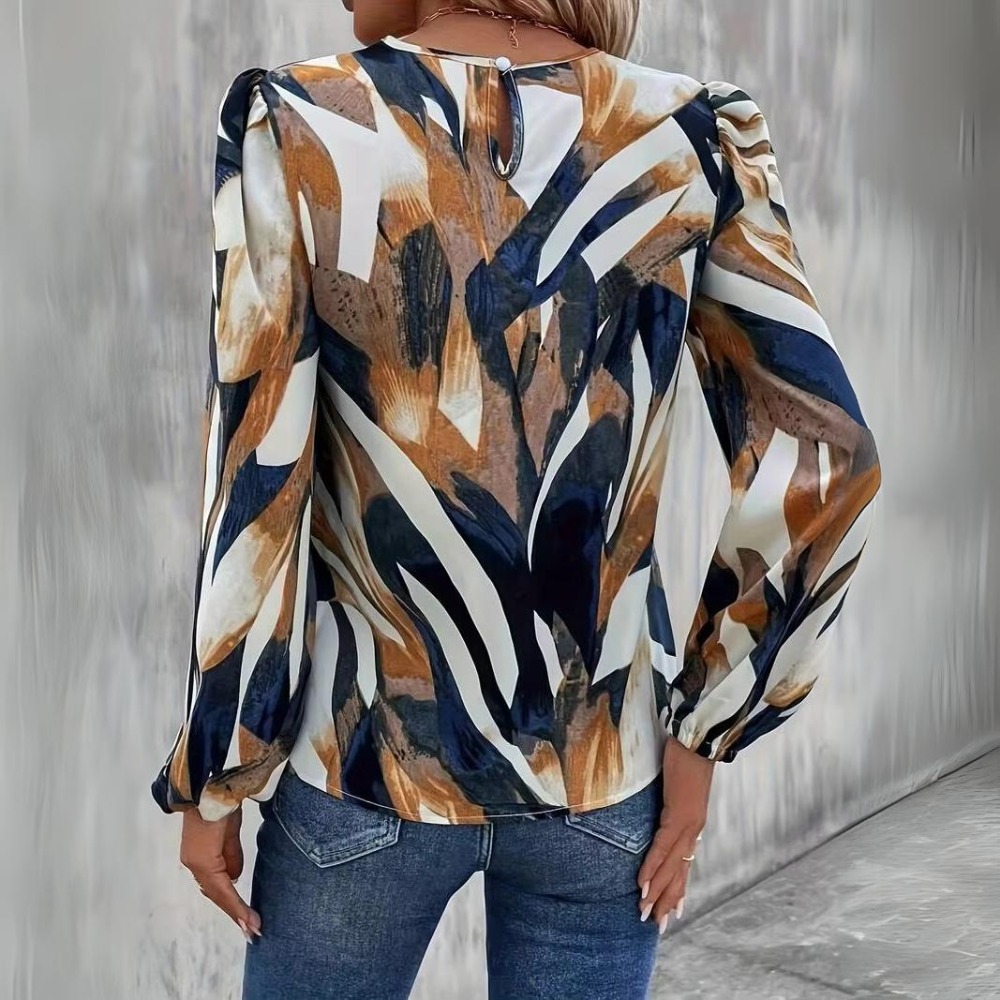 Stilla | Casual Bluse Med Lange Lanternærmer