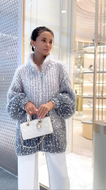 Stilla | Casual Pullover til kvinder med glimmer og V-udskæring