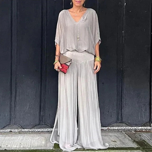 Stilla | Elegant To-delt Sæt Af Chiffon Med Bred Ben