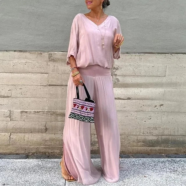Stilla | Elegant To-delt Sæt Af Chiffon Med Bred Ben