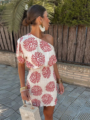 Stilla | Elegant Minikjole med Print og En Skulder