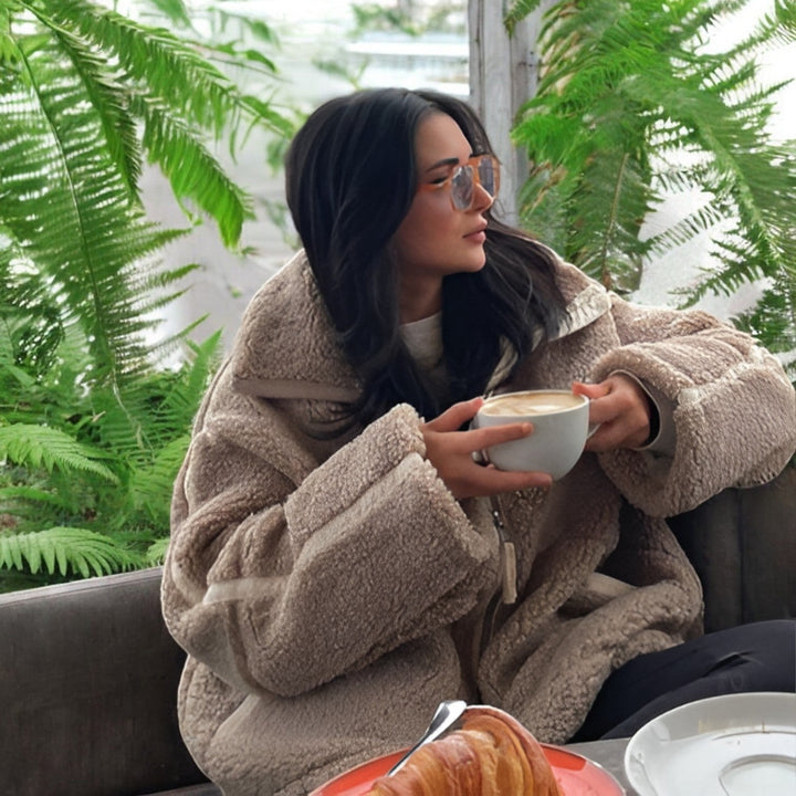 Stilla | Oversized Fleecejakke med Ståkrave